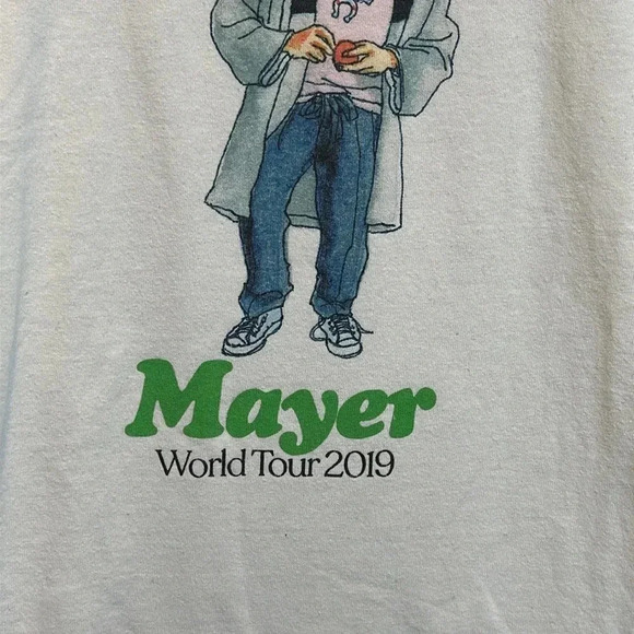 2019 john mayer world tour merch concert t-shirt unisex MED short sleeve - Picture 4 of 9